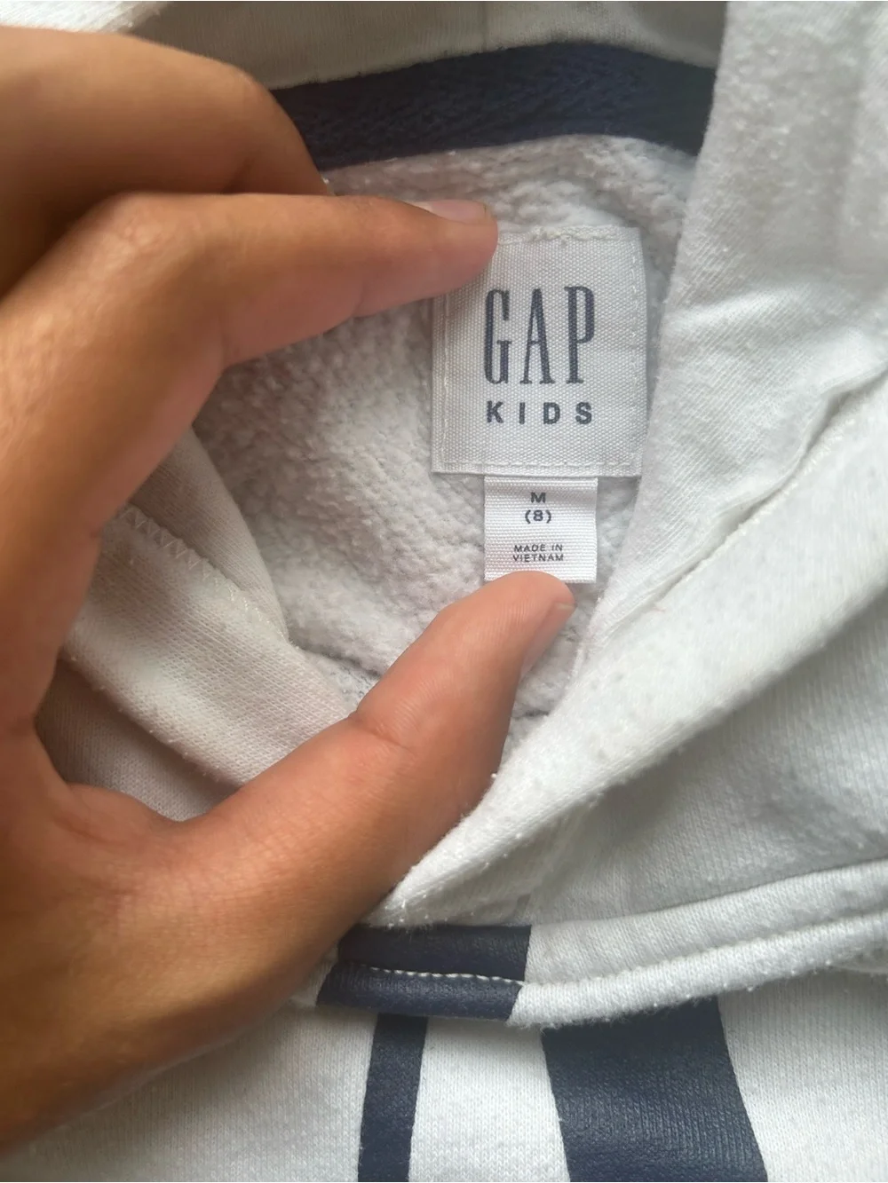 GAP White Kids Hoodie with Large Gray Logo
